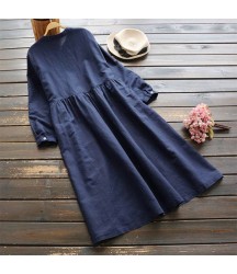 Embroidery Collar Vintage Long Shirt Dress