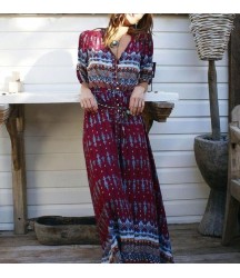 Bohemia Floral Print Long Maxi Dresses