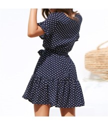 Chiffon Dress Polka Dot Boho Beach Dress