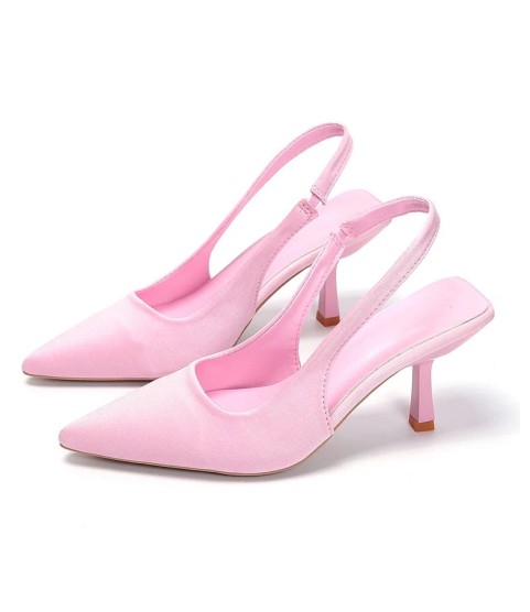 Pint Toe Flock Spring 6cm High Heels Slingbacks Shoes