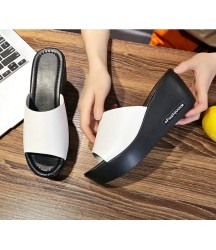 Sandals 7cm Platform Wedges Thick Heel Open Peep Toe