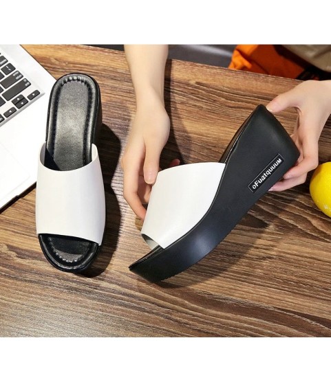 Sandals 7cm Platform Wedges Thick Heel Open Peep Toe