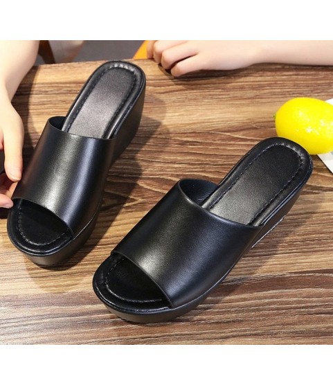 Sandals 7cm Platform Wedges Thick Heel Open Peep Toe