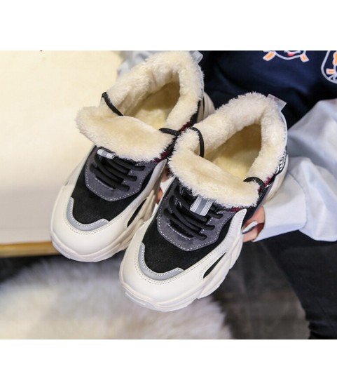 Platform Woman Boots Plush Casual Sneakers