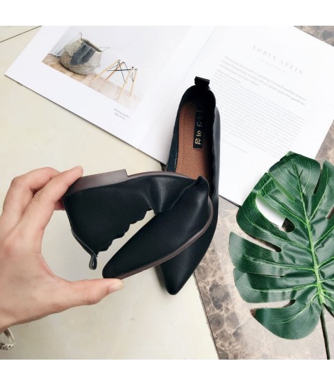 Soft Shallow Mouth Pointed Toe Slip On Casual Flats Shoes