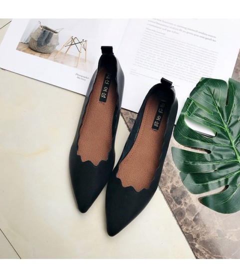 Soft Shallow Mouth Pointed Toe Slip On Casual Flats Shoes