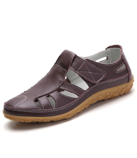 Women Hollow Flat Breathable Soft Sports Sandals
