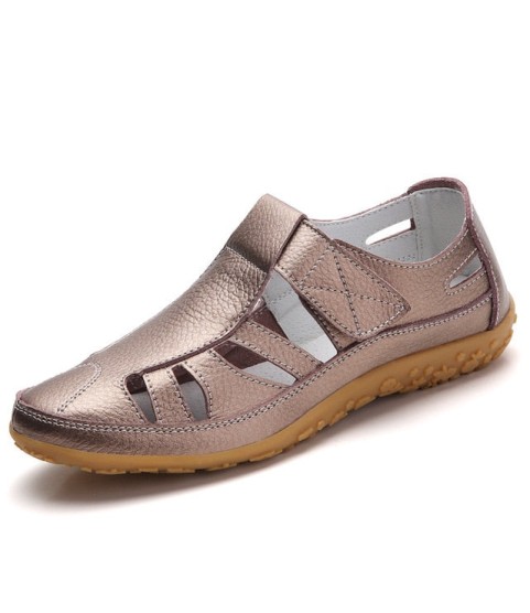 Women Hollow Flat Breathable Soft Sports Sandals