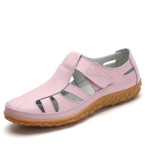Women Hollow Flat Breathable Soft Sports Sandals