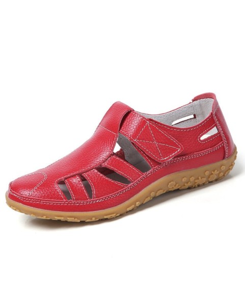 Women Hollow Flat Breathable Soft Sports Sandals
