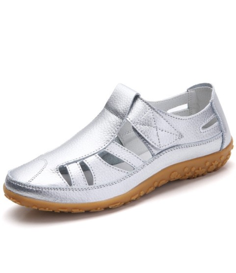 Women Hollow Flat Breathable Soft Sports Sandals