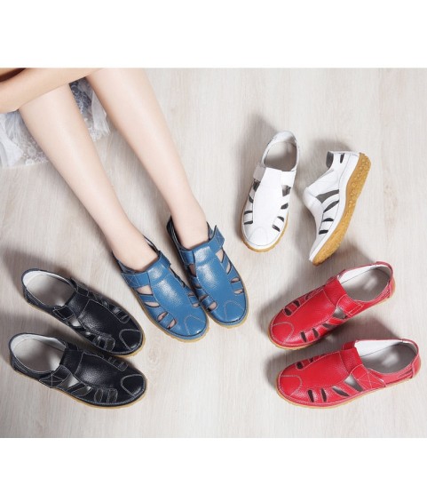 Women Hollow Flat Breathable Soft Sports Sandals