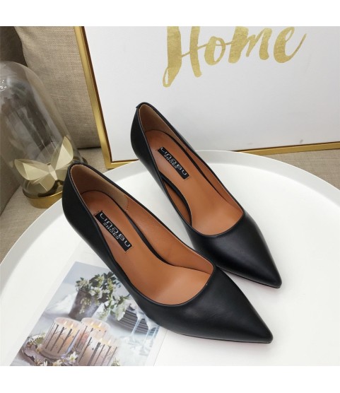 Fashion PU Leather High Heels Pumps Pointed Toe Work Pump Shoes