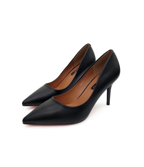 Fashion PU Leather High Heels Pumps Pointed Toe Work Pump Shoes