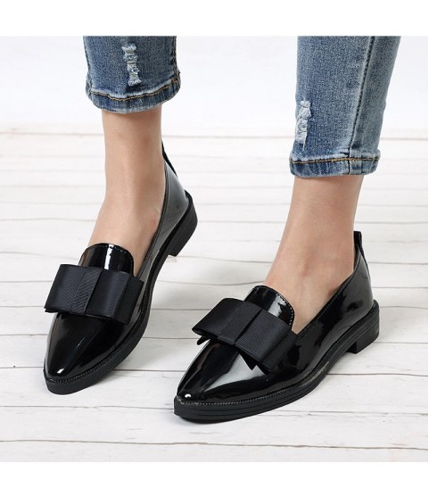 Autumn Flats Bowtie Slip On Loafers Shoes