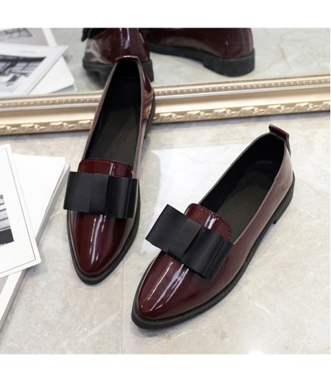 Autumn Flats Bowtie Slip On Loafers Shoes