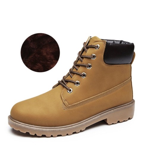 Fashion Pu Leather Round Toe Lace-Up Ankle Boot