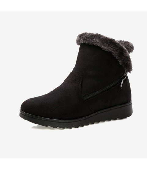 Snow Boots Women Winter Warm Fur Ladies Zip Platform Ankle Boot