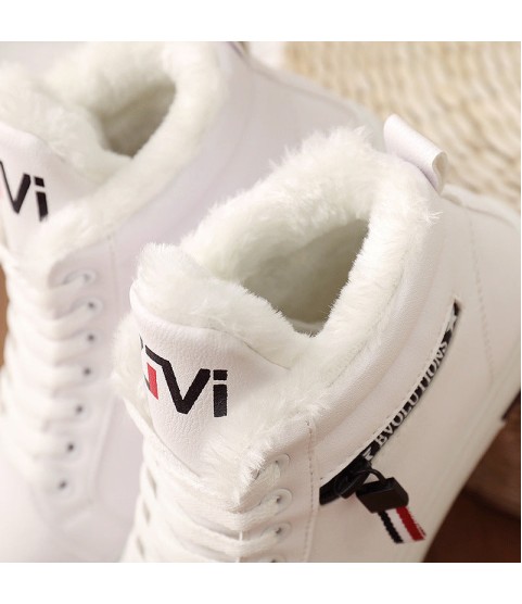 Ankle Boots Warm PU Plush Winter Woman Shoes Sneakers