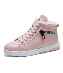Ankle Boots Warm PU Plush Winter Woman Shoes Sneakers