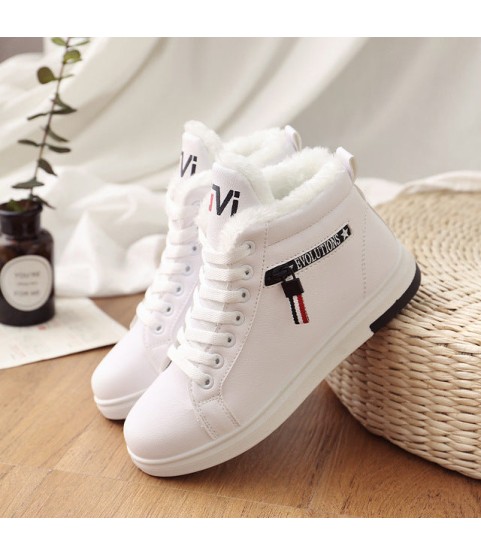 Ankle Boots Warm PU Plush Winter Woman Shoes Sneakers