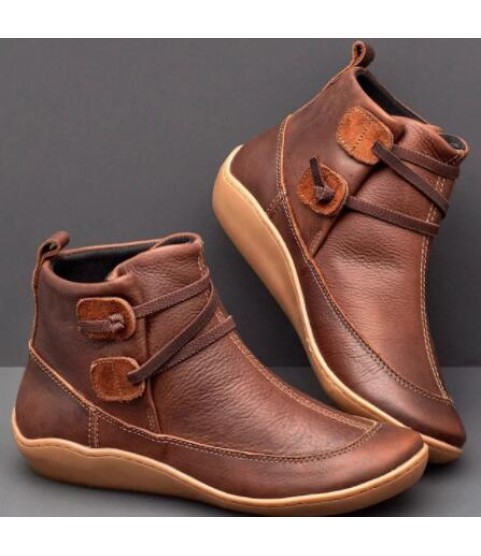 Autumn Winter Retro Punk Genuine Leather Ankle Boot