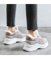 Platform Woman Boots Plush Casual Sneakers