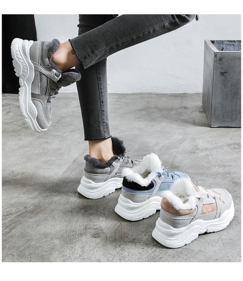 Platform Woman Boots Plush Casual Sneakers