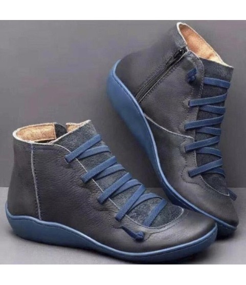 Autumn Winter Retro Punk Genuine Leather Ankle Boot