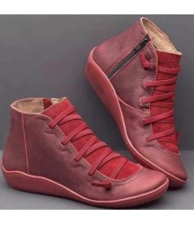 Autumn Winter Retro Punk Genuine Leather Ankle Boot