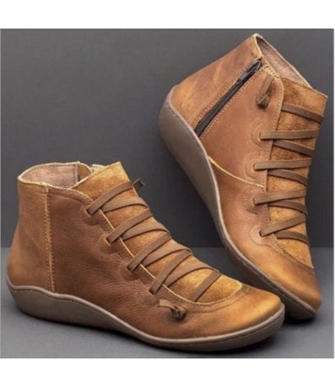 Autumn Winter Retro Punk Genuine Leather Ankle Boot