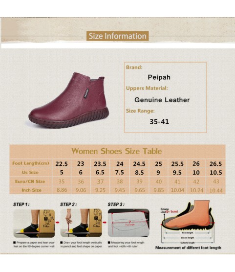 Vintage Handmade Genuine Leather Women Ankle Boots