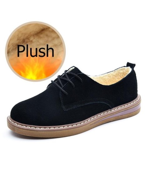Flats Sneakers Leather Suede Lace Up Boat Shoes Round Toe Flats