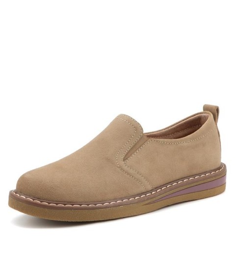 Flats Sneakers Leather Suede Lace Up Boat Shoes Round Toe Flats