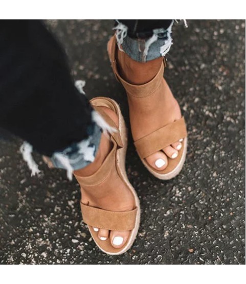Platform sandals peep toe high heels wedges sandals