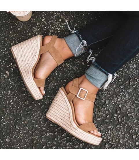 Platform sandals peep toe high heels wedges sandals