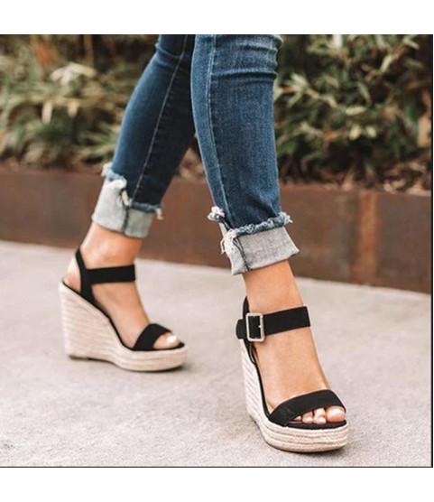 Platform sandals peep toe high heels wedges sandals