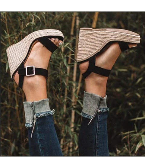 Platform sandals peep toe high heels wedges sandals