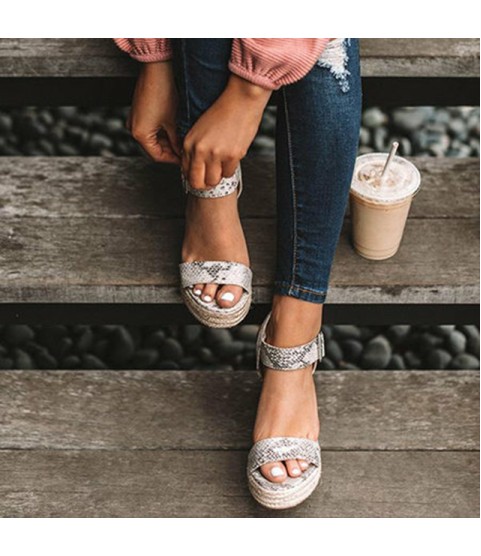 Platform sandals peep toe high heels wedges sandals