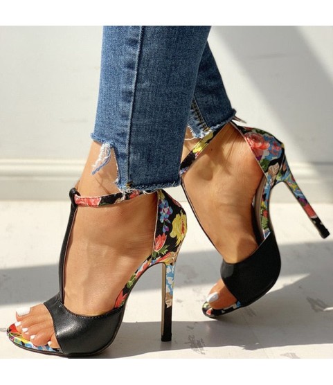 high heels with ankle strap peep toe pumps sandals