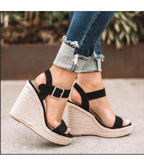 Platform sandals peep toe high heels wedges sandals