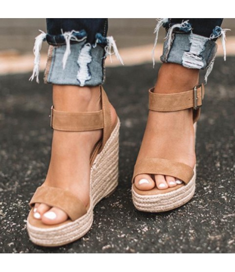 Platform sandals peep toe high heels wedges sandals