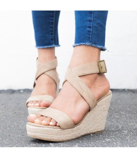 Platform sandals peep toe high heels wedges sandals