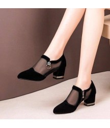 Summer mesh Peep Toe sandals sexy heels single shoes