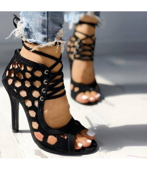 Summer High Heels Sandals Peep Toe Hollow-out Gladiator