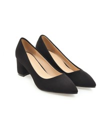 Thick High Heels Pumps Pointed Toe Work Shoes