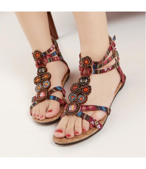 Designer Gladiator Sandals  Bohemia Sandals Flat Ethnic