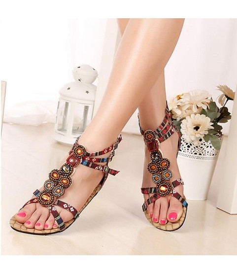 Designer Gladiator Sandals  Bohemia Sandals Flat Ethnic