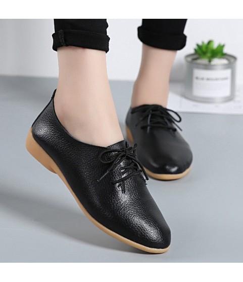 Genuine Leather Loafers Moccasins Soft Pointed Toe Casual Shoes