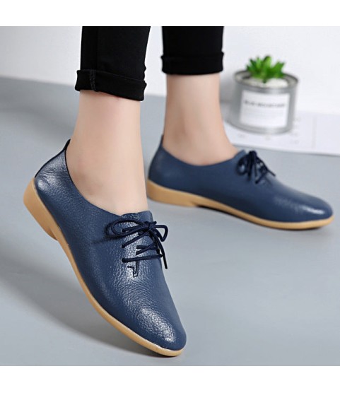 Genuine Leather Loafers Moccasins Soft Pointed Toe Casual Shoes